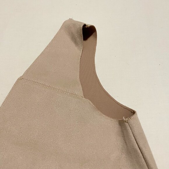 Zara Womens VNeck Stretchy Faux Suede Sleeveless Mini Dress Sz Large - Picture 14 of 16